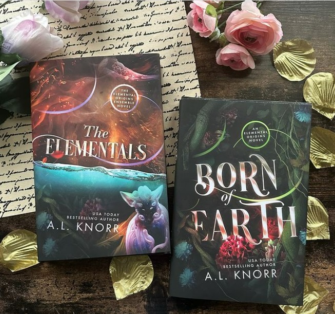 Image of two books, Born of Earth and The Elementals by A.L. Knorr